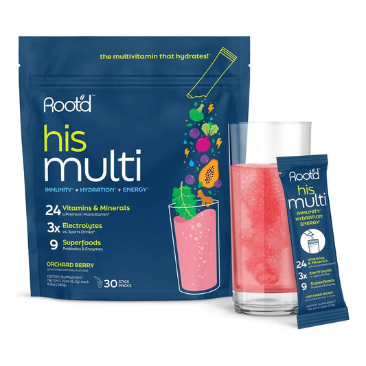 Rootd Multivitamínico En Polvo Para Hombres 24 Vitaminas Minerales Electrolitos