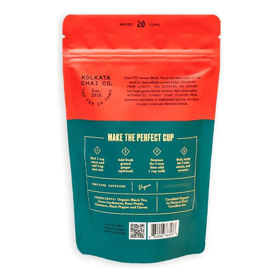 Combo Kolkata Chai Masala Y Rose Chai 40 Tazas Té Premium Especias Natural