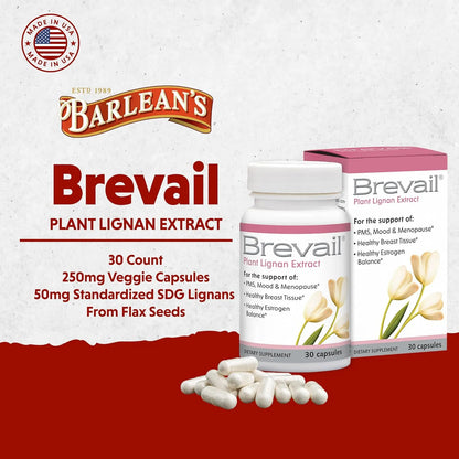 Cápsulas De Extracto De Lignano 50 Mg Brevail Para Salud Mamaria Y Hormonal