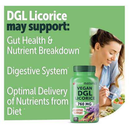 Capsulas De Raiz De Regaliz Dgl 760 Mg Digestión Saludable Vegano Sin Gluten