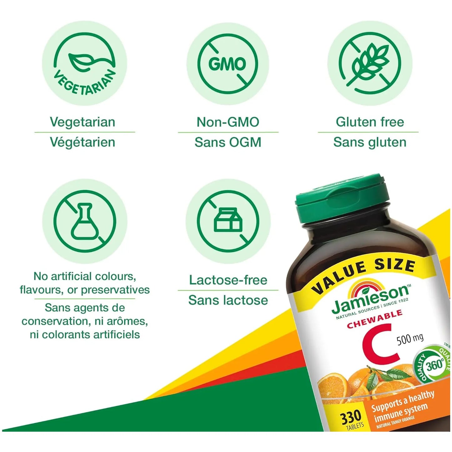 Vitaminas C Masticables 500 Mg 330 Unidades Sabor Naranja Picante
