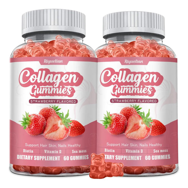 Colageno 15000 Mcg Biotina 1000 Mg Musgo Marino Irlanda 120 Gomitas Veganas