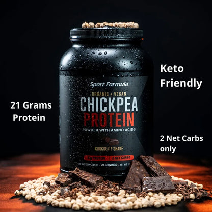 Proteína De Garbanzo Orgánica En Polvo Chocolate Vegano Y Keto