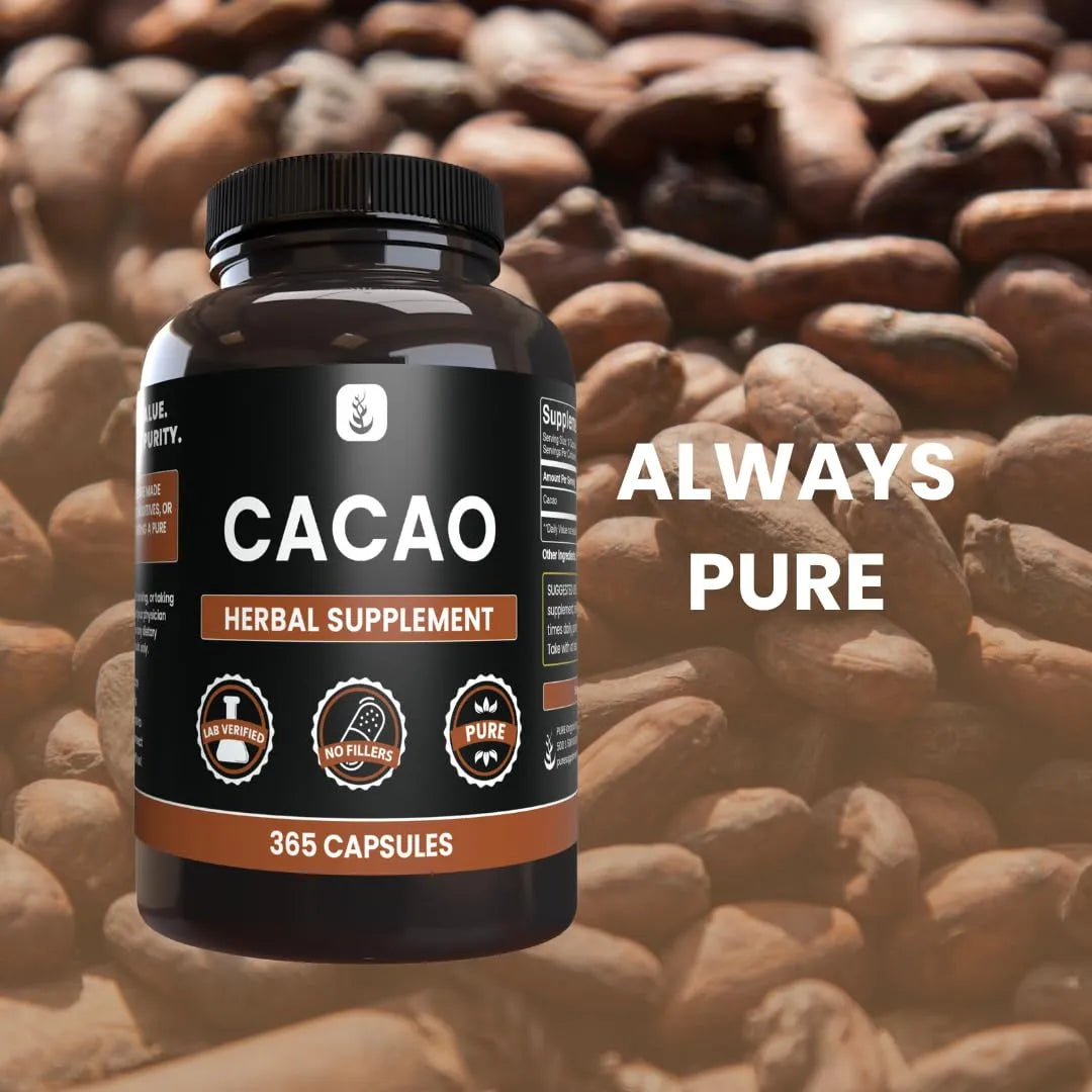 Capsulas De Cacao Puro 365 Unidades Ingrediente Original Energia Natural