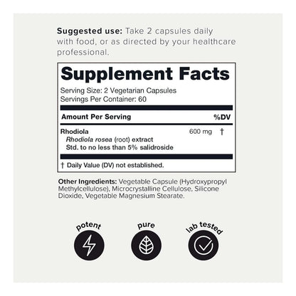 Rhodiola Rosea 600 Mg Triple Potencia 120 Capsulas Toniiq Extracto 5 Salidrosido
