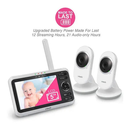 Monitor De Video Para Bebes Vtech Vm350 2 Pantalla 5 Pulgadas Vision Nocturna
