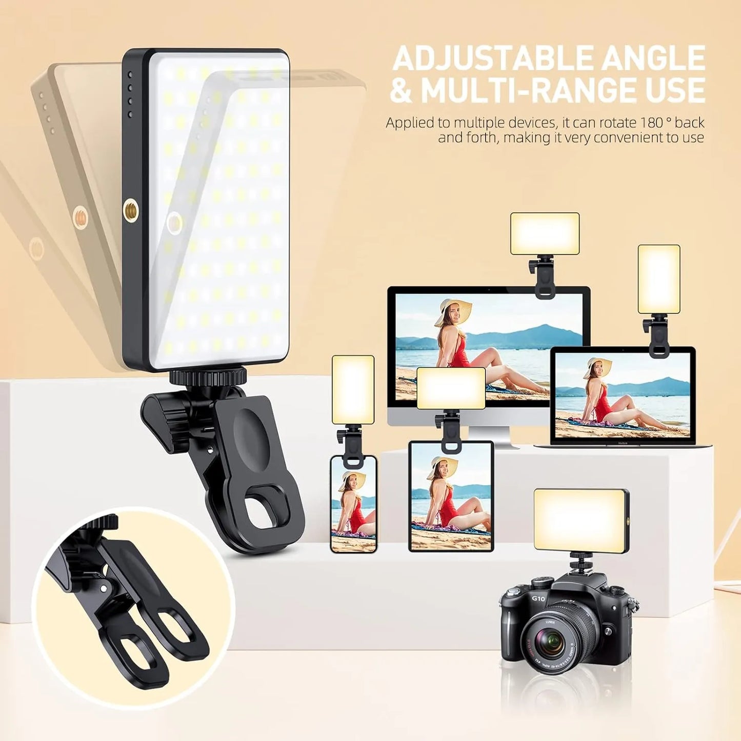 Meixitoy 120 Luces Led Para Teléfono Luz Selfie 3 Modos Recargable 5000Mah