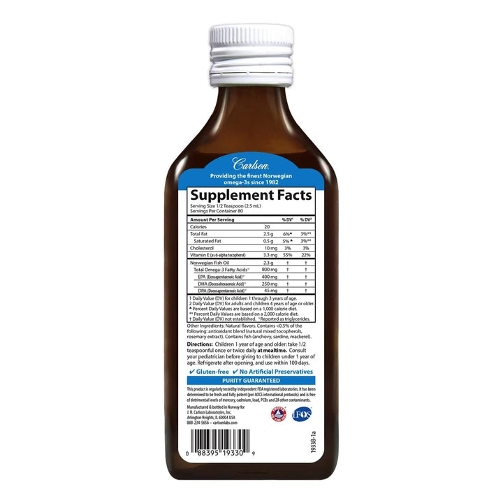 Aceite De Pescado Infantil Carlson Omega 3 Líquido 200 Ml - Imagen 2