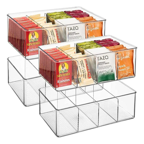 Contenedores Sorbus Con Divisores Organi Transparentes Organiza Facil
