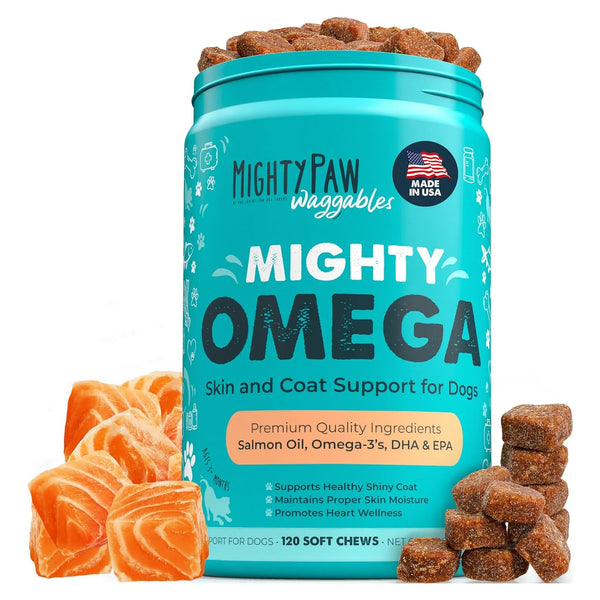 Aceite De Pescado Omega 3 Masticable Para Perros 120 Unidades Mighty Paw Waggables