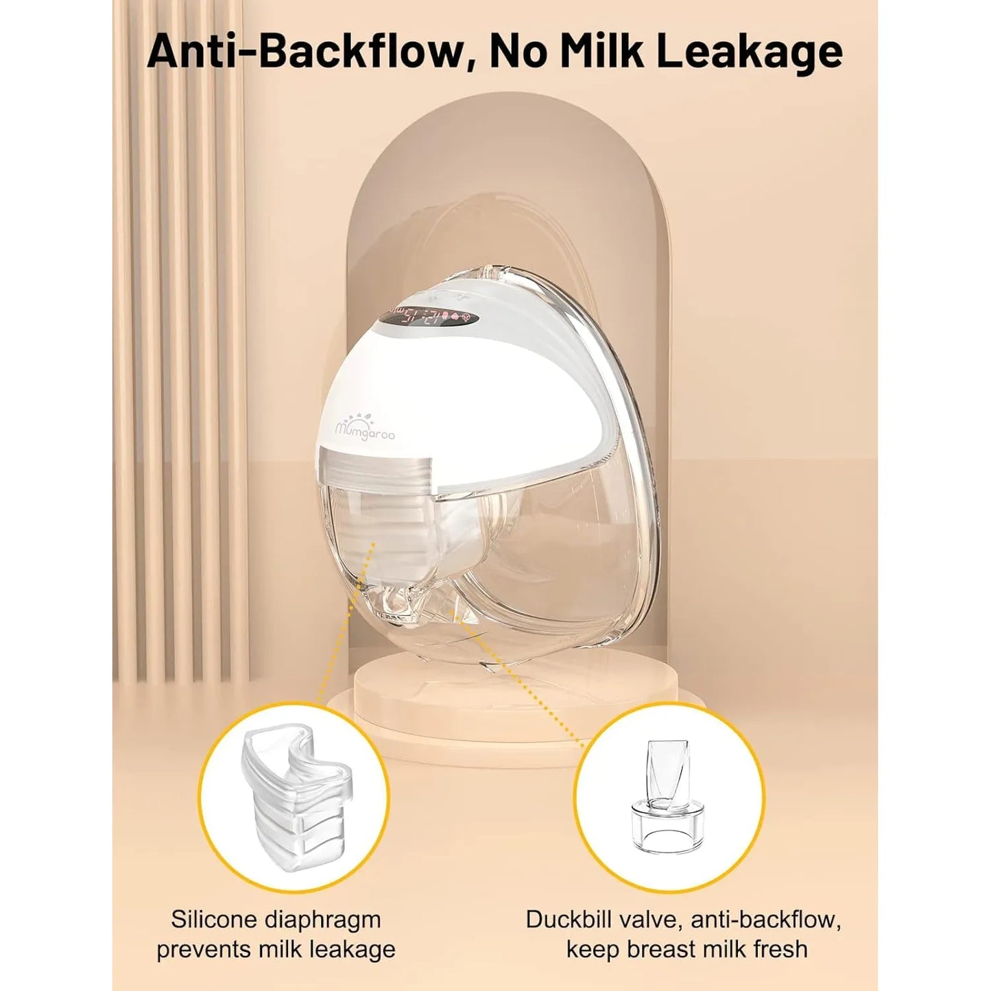 Extractor De Leche Electrico Portatil Mumgaroo 3 Modos 12 Niveles Manos Libres