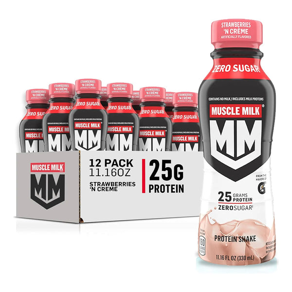 Batido De Proteínas Muscle Milk Sabor Fresa 330ml Pack X12 Energía Y Nutrición