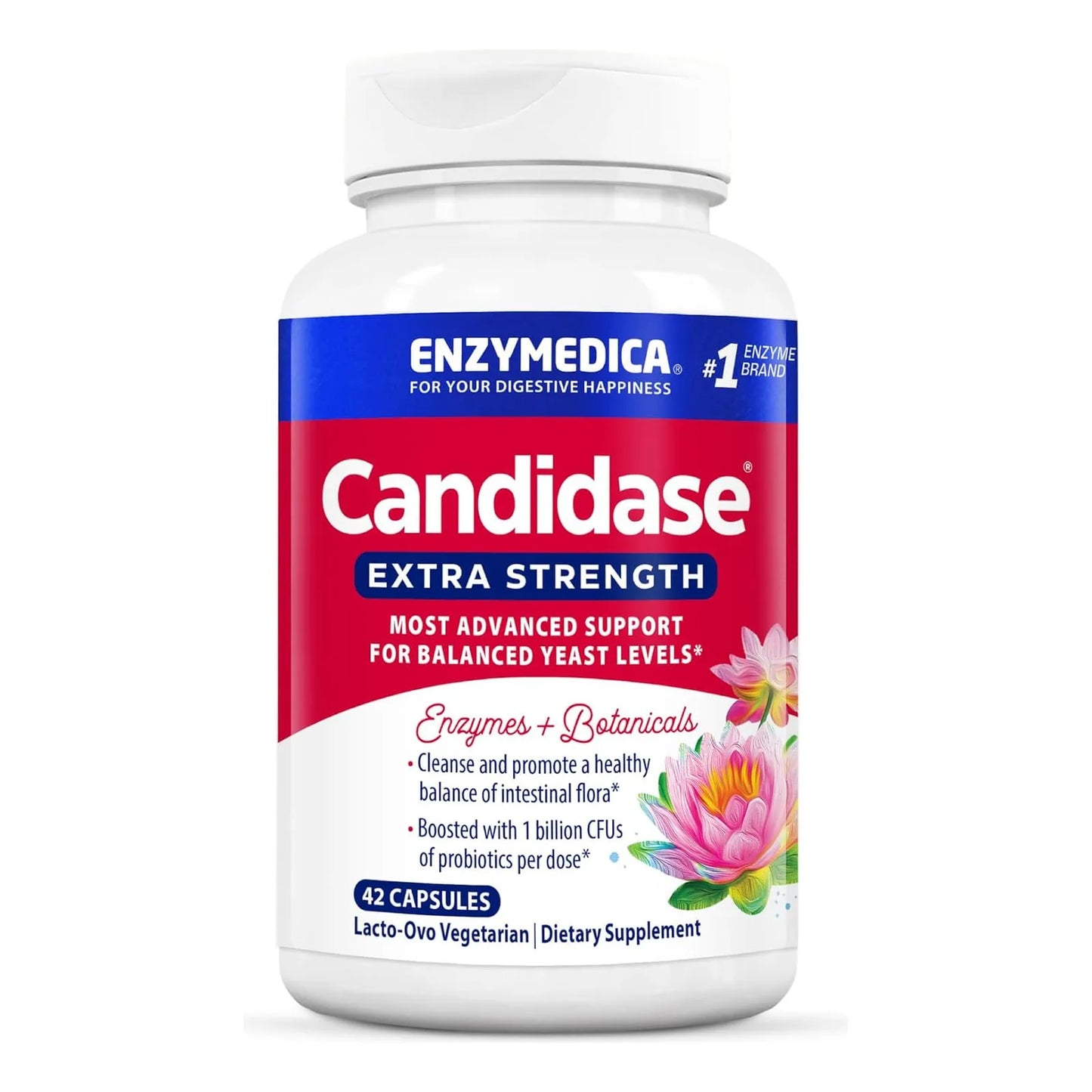 Candidase Fortalecida 42 Capsulas Soporte Digestivo Enzymedica