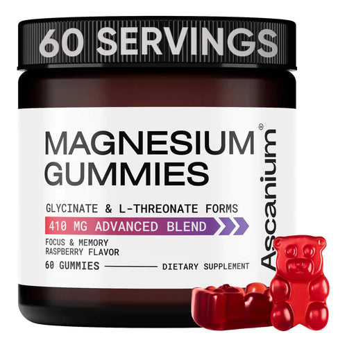 Gomitas De Magnesio 410 Mg Glicinato L Treonato Soporte Muscular Y Tranquilidad