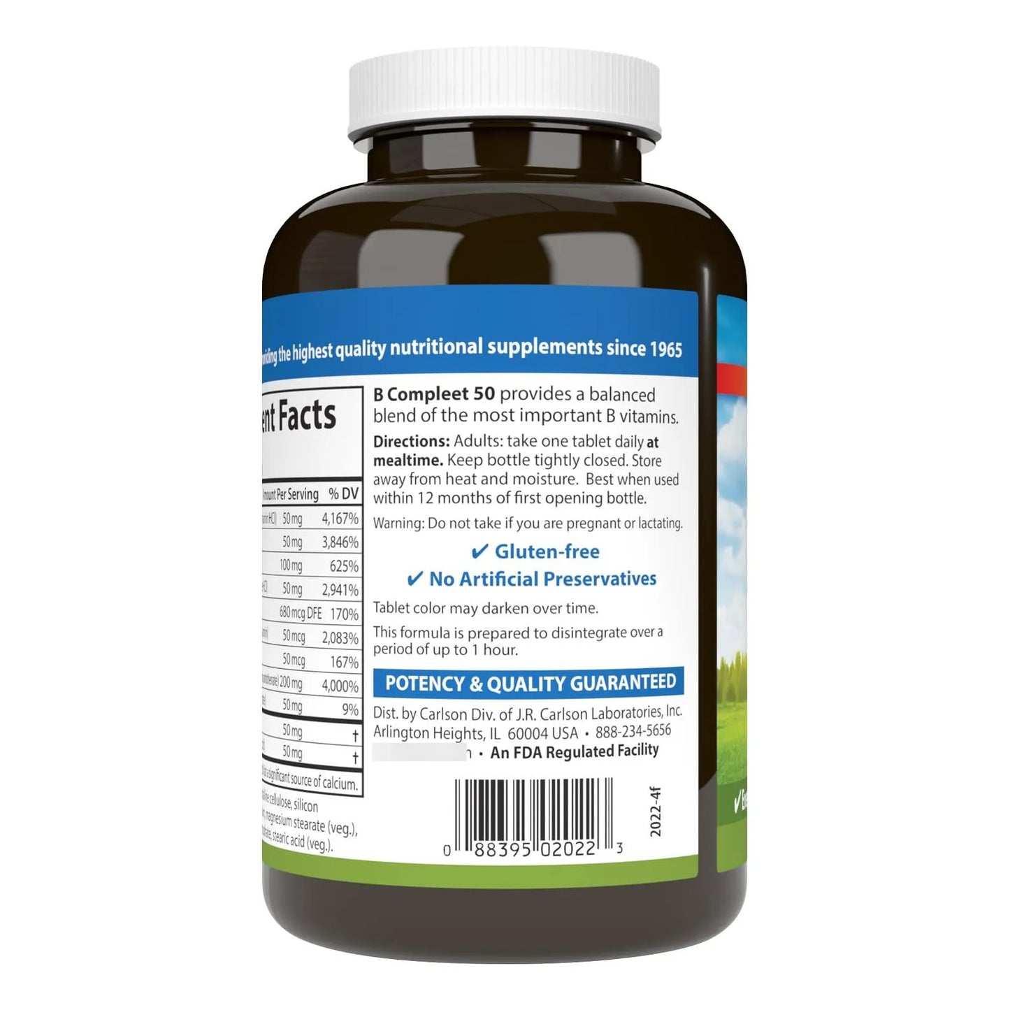 Complejo Equilibrado Vitamina B 250 Tabletas Energía Salud Nerviosa