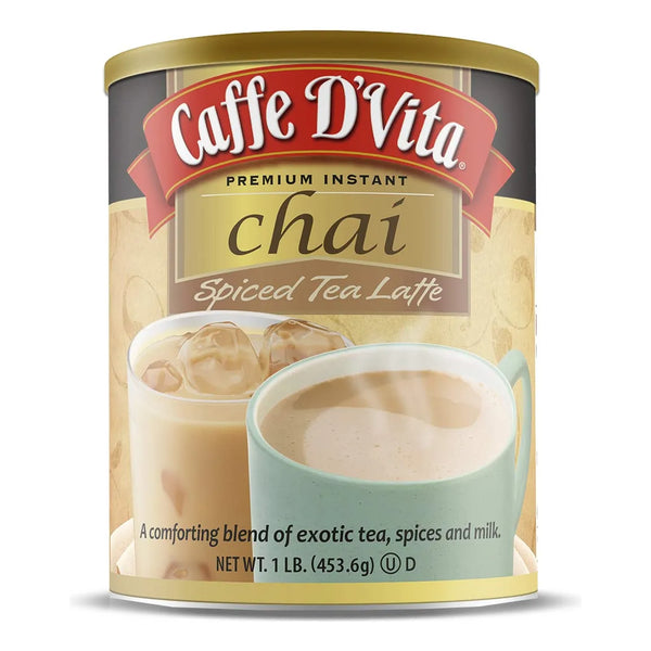 Caffe Dvita Te Chai Latte Mix Con Leche Especias 1 Lb Mezcla Premium Sin Gluten