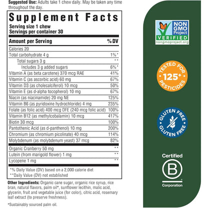Multivitaminico Masticable Para Mujeres Con Folato B6 B12 Biotina Vitamina D Sabor Bayas