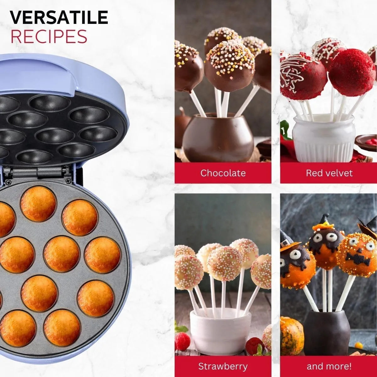 Maquina Para Hacer Pasteles Holstein Housewares 12 Paletas Antiadherente Facil Limpieza