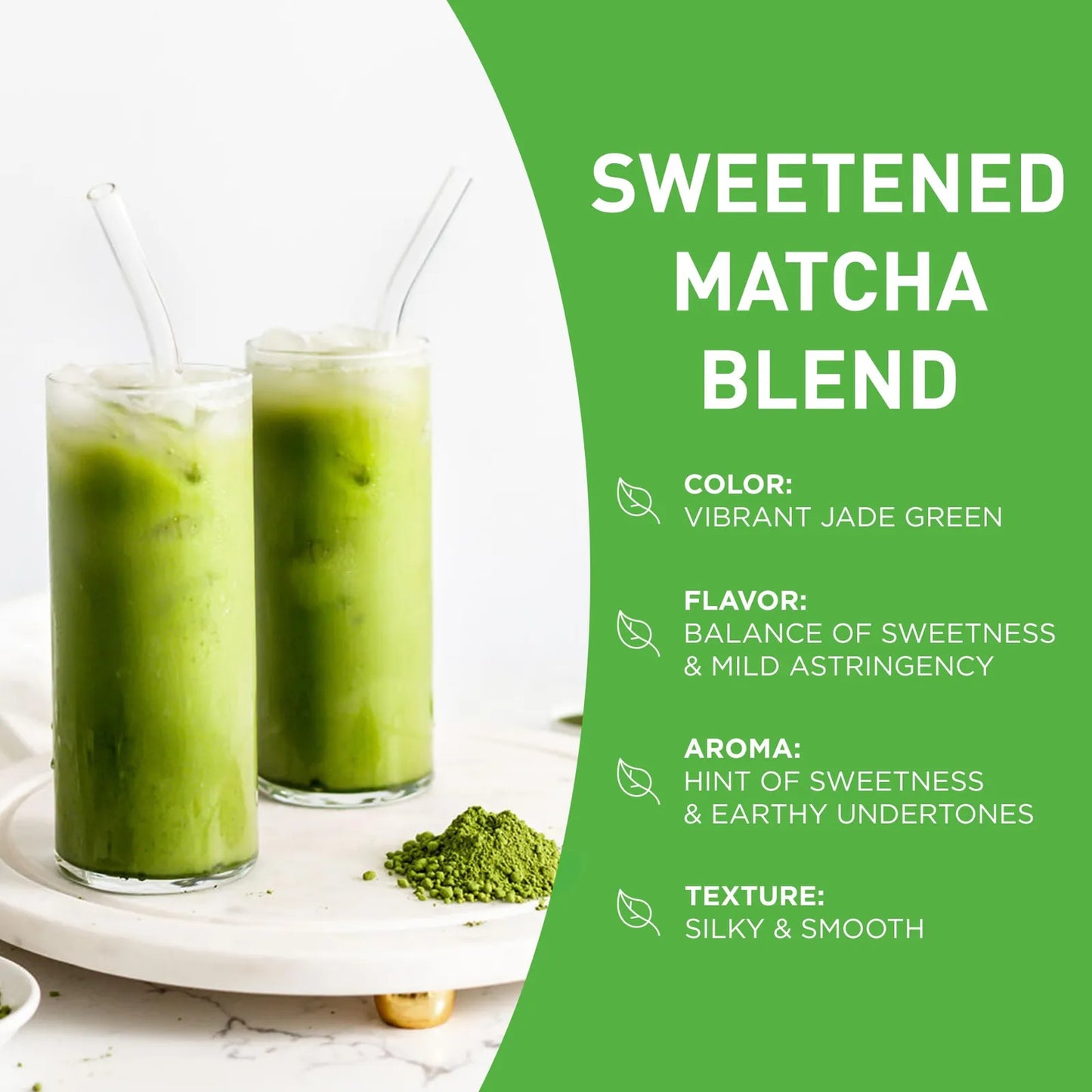 Aiya Polvo De Matcha Endulzado Latte Con Té Verde Japonés Antioxidante 2.2 Lbs