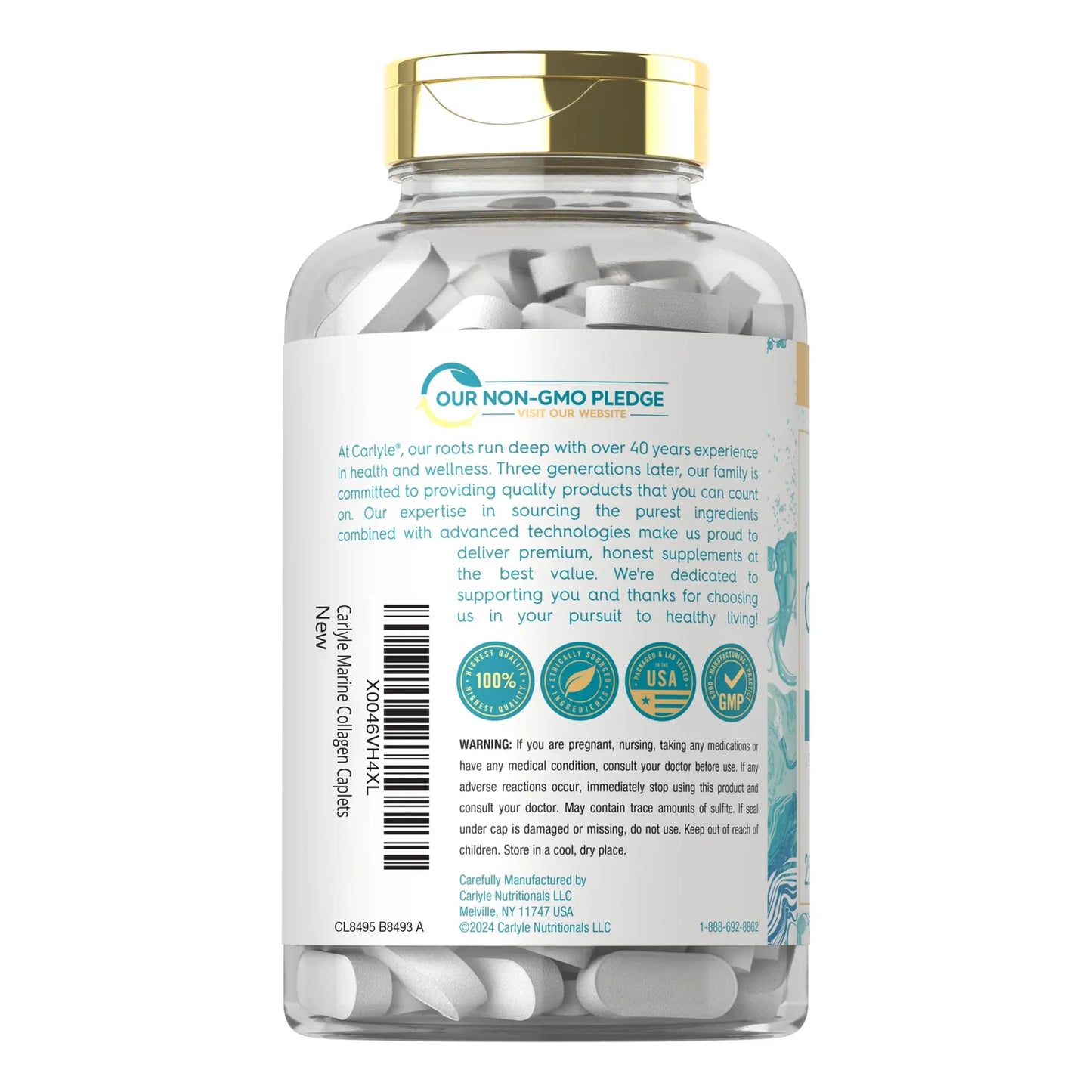 Pastillas De Colageno Marino 250 Capsulas Peptidos Naturales Piel Radiante