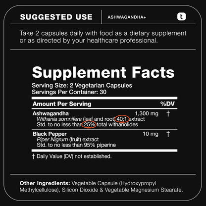 Extracto De Ashwagandha 40 1 25 Withanolides Silvestre 60 Capsulas Energia Y Enfoque