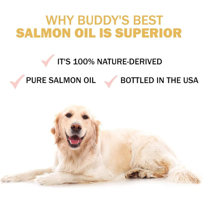 Aceite De Salmón Para Perros Buddys Best 1 Galón Con Bomba Omega 3 Noruego
