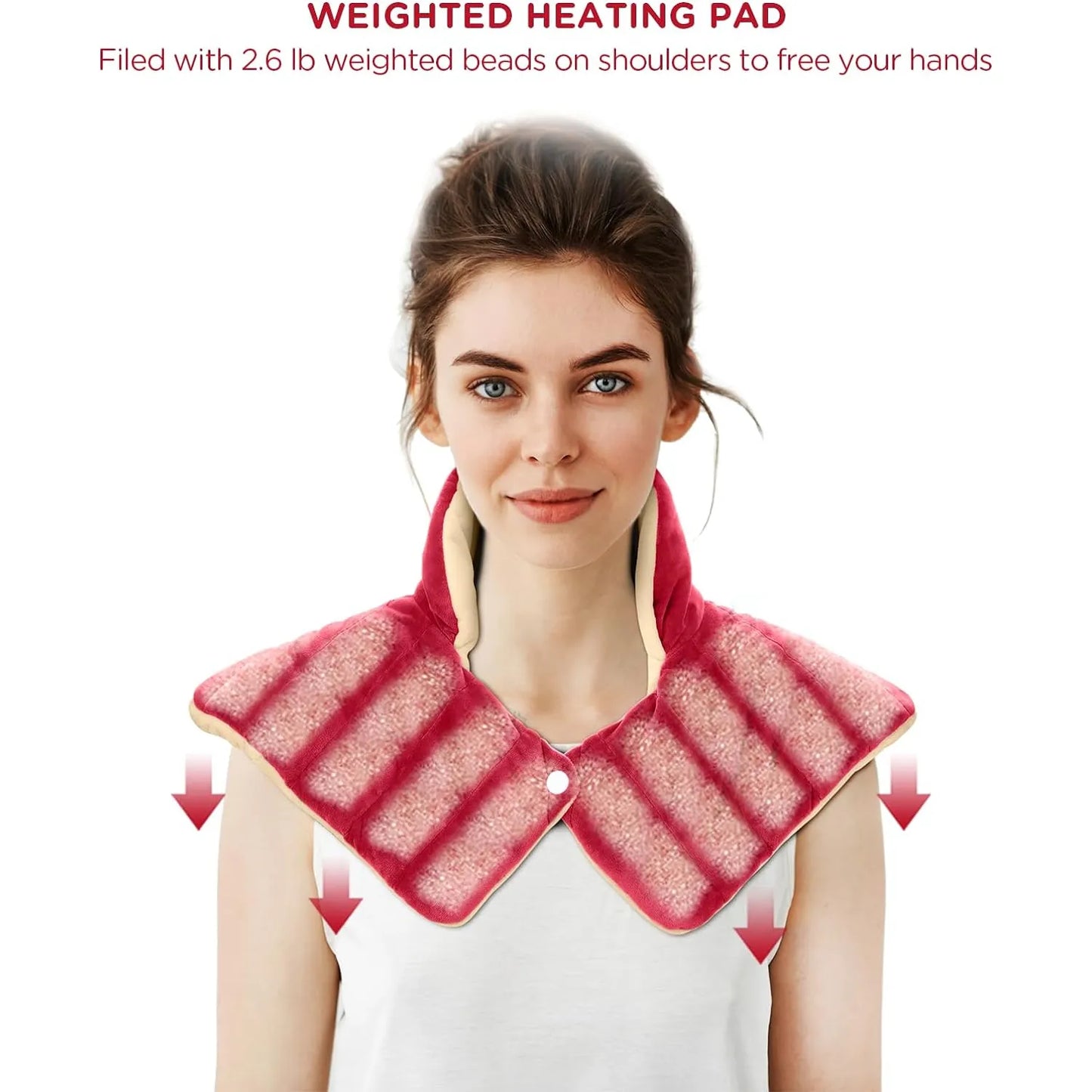 Almohadilla Termica Con Peso Alivio Dolor Cuello Hombros Comfytemp 9 Niveles Calor