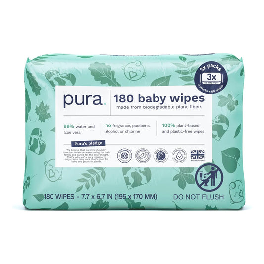 Toallitas Naturales Bebé 99 Agua Hipoalergénicas 3x60 Pack Ecológico