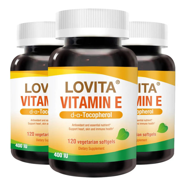 Vitamina E Natural 400 UI Cápsulas Blandas Veganas Piel Cabello Uñas Antioxidante