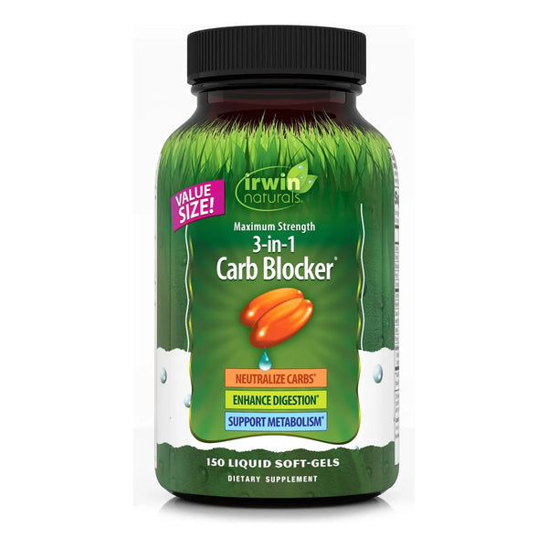 Bloqueador Carbohidratos 3 En 1 Resistencia Alta Apoyo Metabólico Irwin Naturals 150 Cápsulas