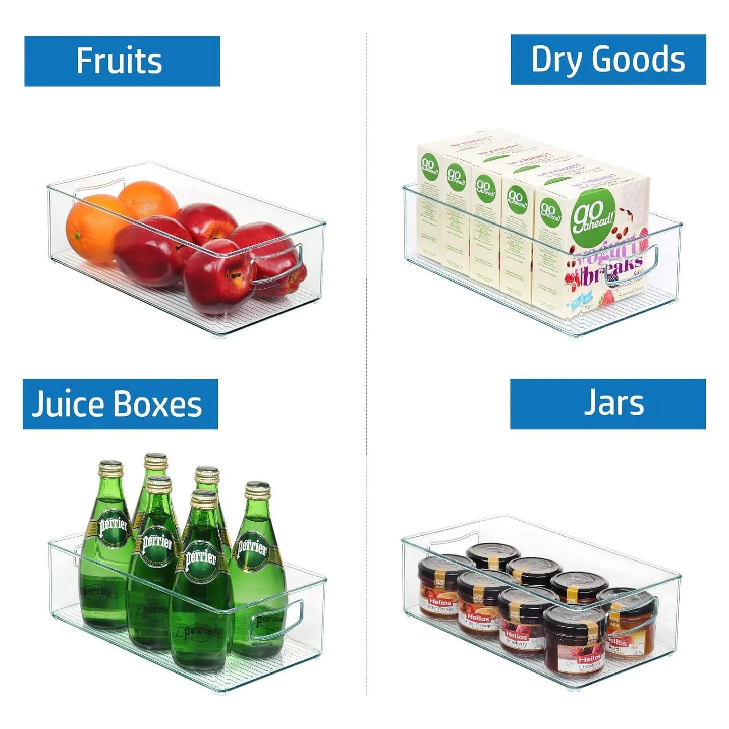 Contenedores Organizadores De Refrigerador Apilables 4 Or 8 Piezas Transparentes