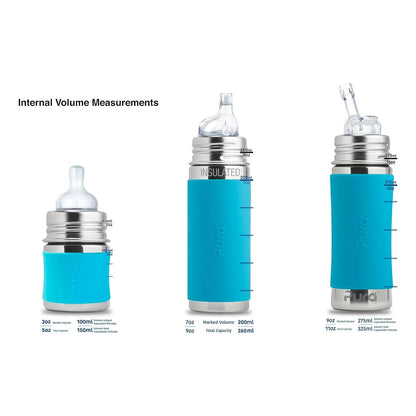 Botella Acero Inoxidable 260ml Funda Boquilla Silico Sin Plastico Pura Kiki
