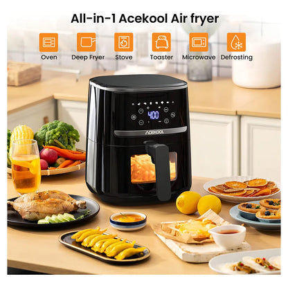 Freidora De Aire Acekool 5 Qt Pantalla Digital Cocina Saludable Sin Aceite