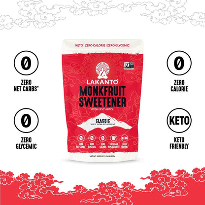 Edulcorante De Fruta Del Monje Lakanto Classic 800 Gr X 3 Sabor Dulce Natural Sin Calorias