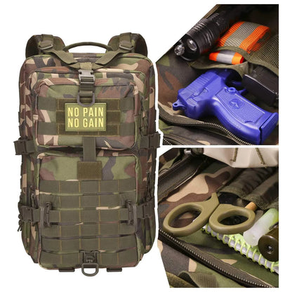 Mochila Táctica Militar Hannibal Tactical 36L Resistente Al Agua Con Sistema Molle