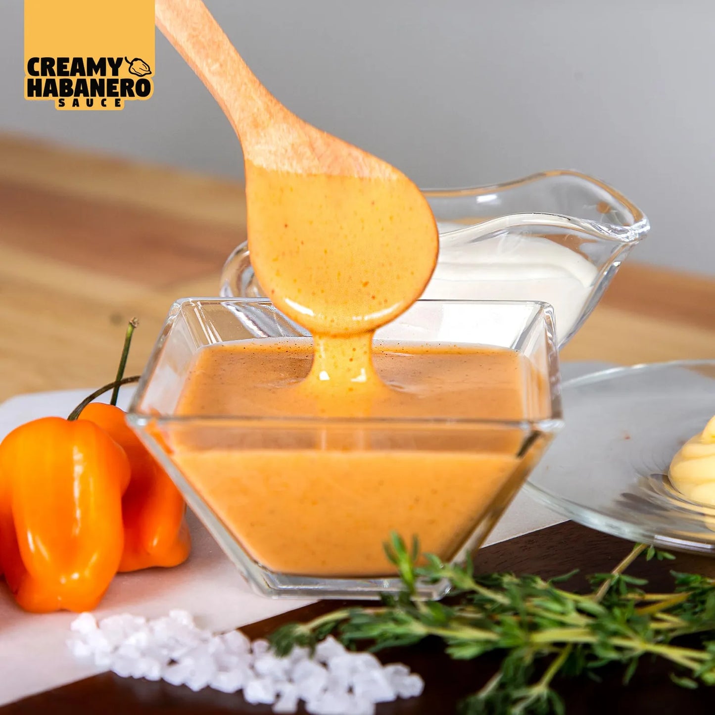Salsa Habanero Cremosa Mr Wings 1 Galon 128 Fl Oz Picante Cremoso Para Mariscos Pollo