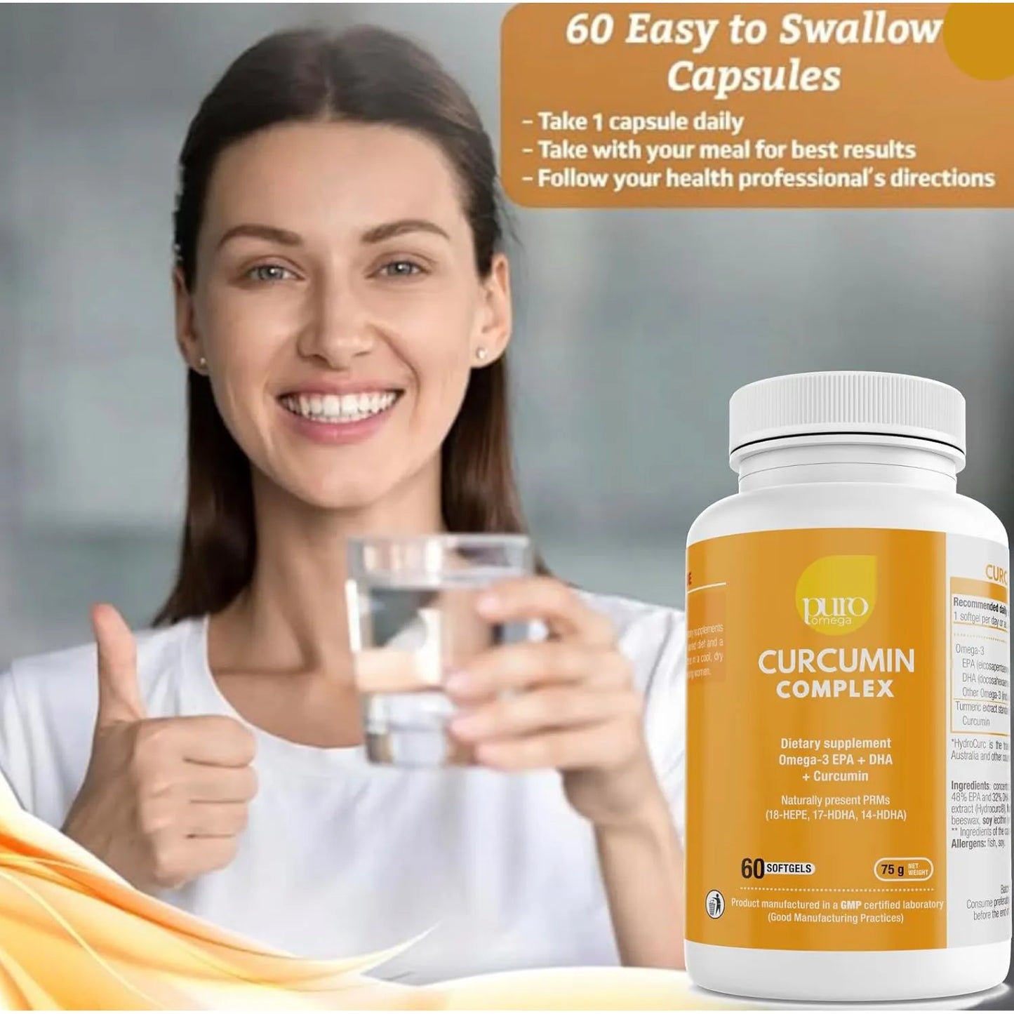 Capsulas De Curcumina De Curcuma 500 Mg Con Omega 3 Alivia Articulaciones