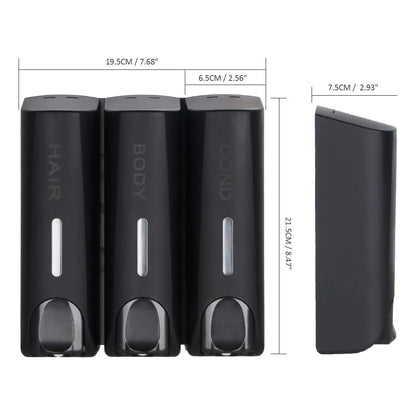 Dispensador Jabon Con Camara 3 Botellas Capacidad 350 Ml Organiza Tu Baño Sin Desperdicios
