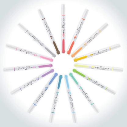 Rotuladores Mildliner Zebra Pen Surtido 25 Unidades Punta Doble Colores Vibrantes