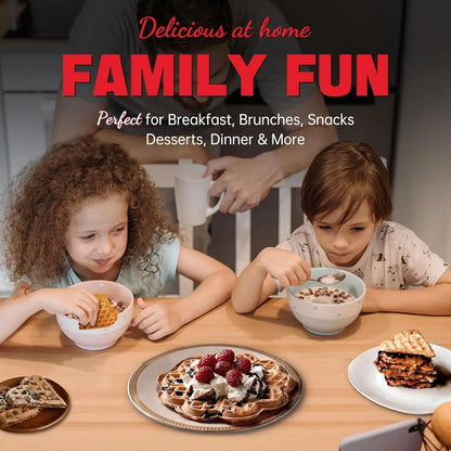 Mini Waflera Corazón Control Dorado Cocina Waffles Perfectos