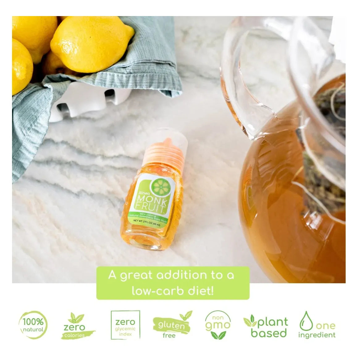 Endulzante Natural Fruta Del Monje 2 Botellas 400 Porciones Cero Calorias Sin Carbohidratos
