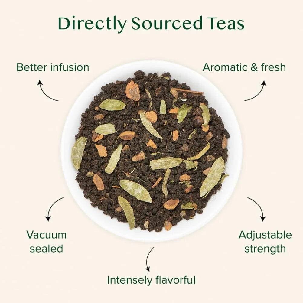 Té Masala Chai Doble Especia 100 Tazas 200 G Fuerte Picante Vahdam