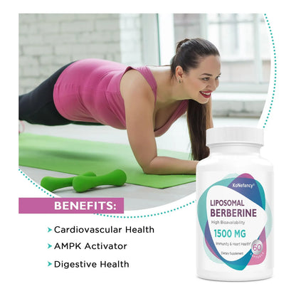 Berberina Liposomal 1500 Mg Alta Biodisponibilidad Cápsulas Para Salud Cardiovascular