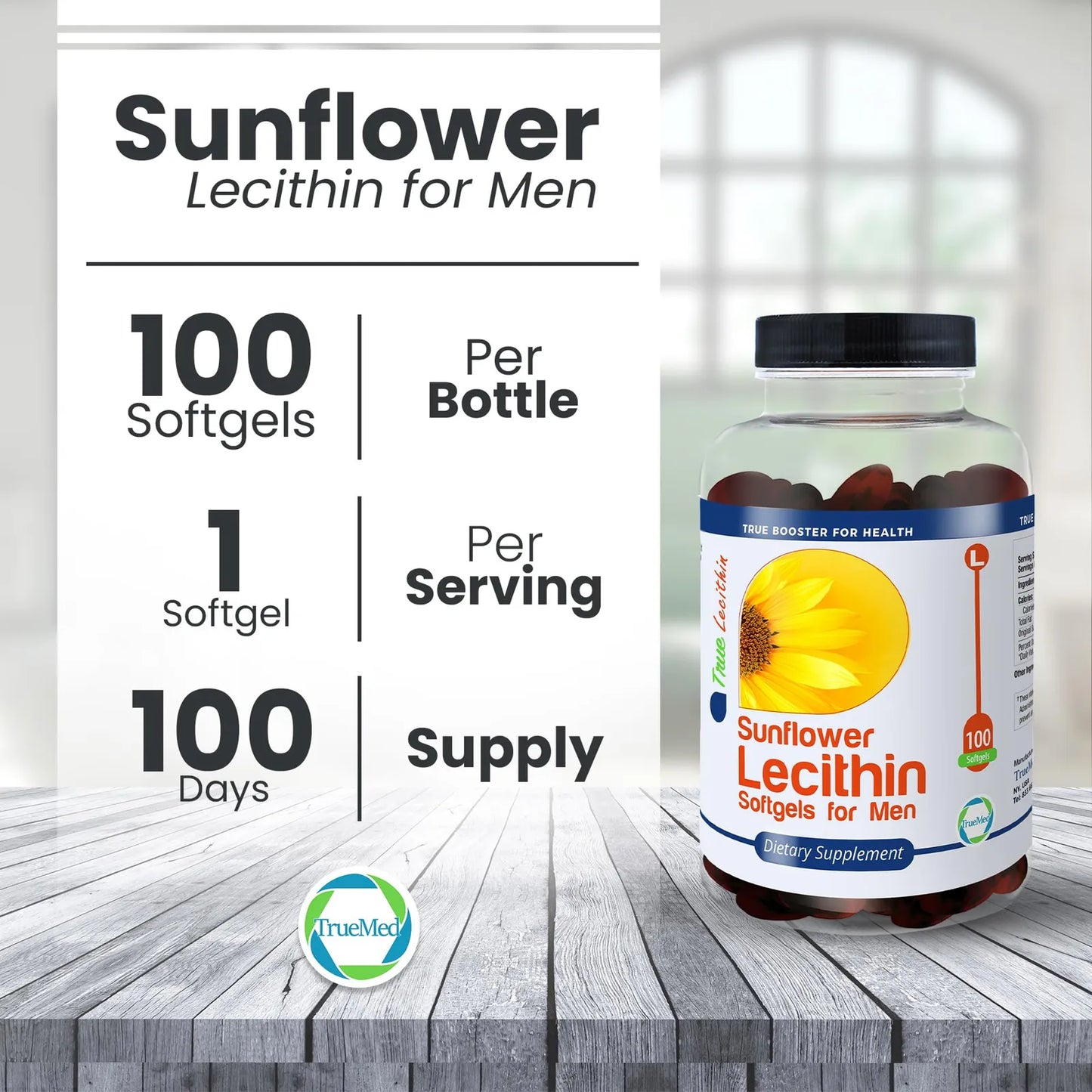 Lecitina De Girasol 1200 Mg 100 Geles Blandos Soporte Cerebral Y Hepático
