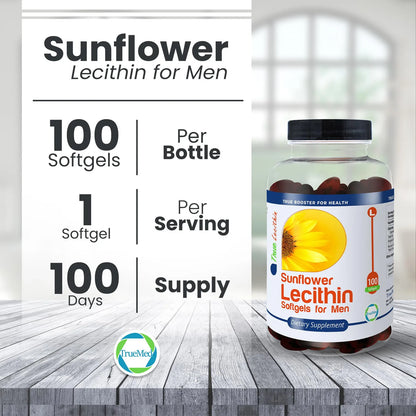 Lecitina De Girasol 1200 Mg 100 Geles Blandos Soporte Cerebral Y Hepático