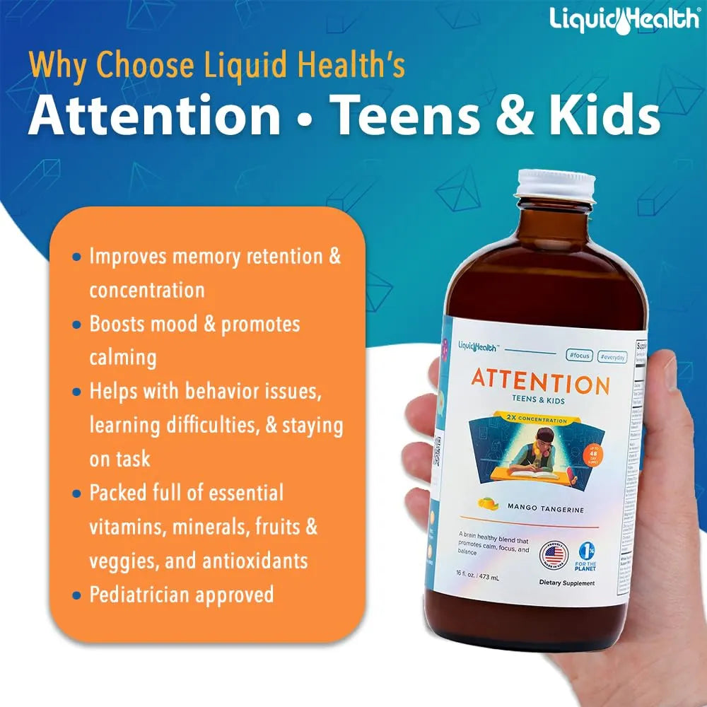 Multivitaminico Liquido Para Concentracion Y Memoria En Niños Y Adolescentes 473 Ml