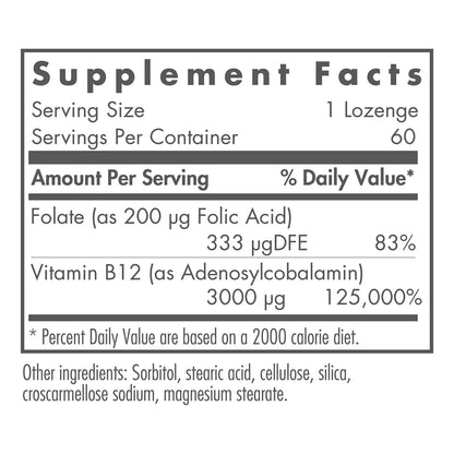 NutriCology B12 Adenosylcobalamin 3000 Mcg 60 Pastillas Salud Cerebral