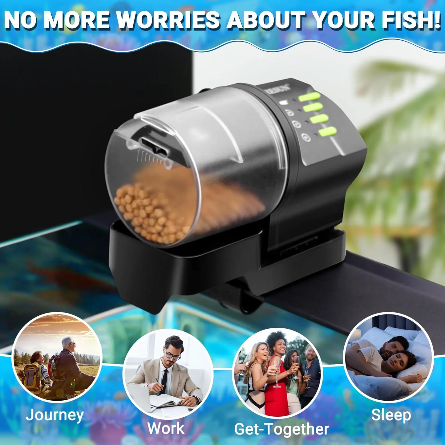 Alimentador Automático De Peces Con Temporizador Para Acuarios Dispensador De Alimentos