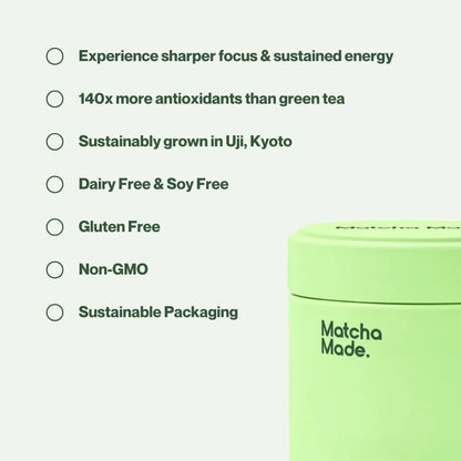 Polvo De Matcha Endulzado Original 240g Lata Resellable Té Verde Japonés Energía Natural