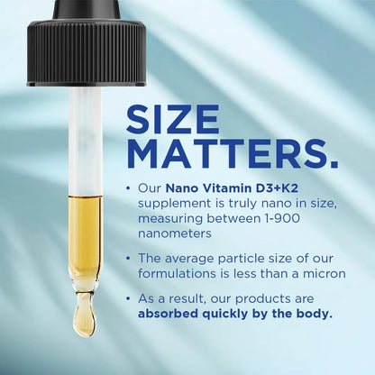 Vitamina D3 K2 Líquida Nanosizada 5000 UI Absorción Rápida Salud Ósea E Inmune